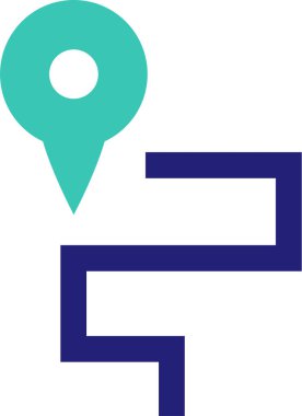 Konum simgesi. Yönlendirme simgesi. Harita Simgesi, Vektör İllüstrasyonu