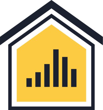 Bir bina simgesinin vektör illüstrasyonu