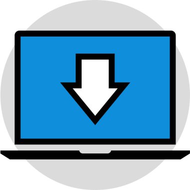 kullanıcı arayüzü indirme ok simgesi, vektör illüstrasyonu