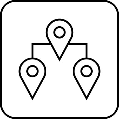 Konum simgesi. Yönlendirme simgesi. Harita Simgesi, Vektör İllüstrasyonu