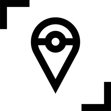 Konum simgesi. Yönlendirme simgesi. Harita Simgesi, Vektör İllüstrasyonu