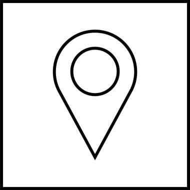 Konum simgesi. Yönlendirme simgesi. Harita Simgesi, Vektör İllüstrasyonu