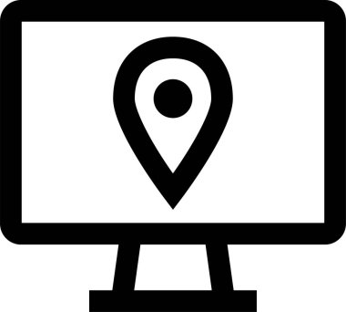 Konum simgesi. Yönlendirme simgesi. Harita Simgesi, Vektör İllüstrasyonu