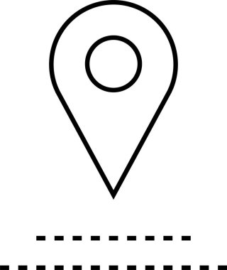 Konum simgesi. Yönlendirme simgesi. Harita Simgesi, Vektör İllüstrasyonu