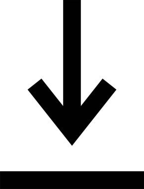 kullanıcı arayüzü indirme ok simgesi, vektör illüstrasyonu