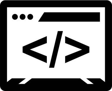 Kodlama. Web simgesi basit illüstrasyon