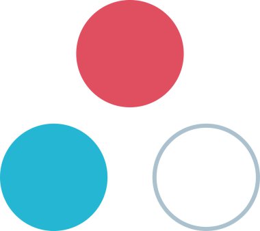 Renk çemberlerinin basit simgesi, vektör illüstrasyonu