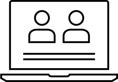 Basit dizüstü bilgisayar simgesi, vektör illüstrasyonu