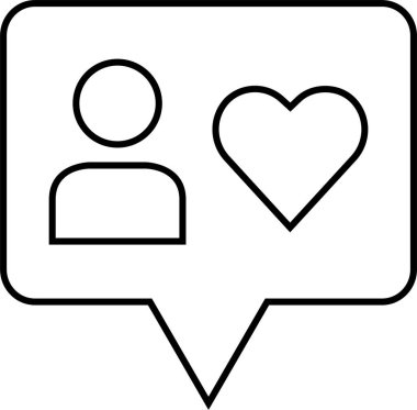 Aziz Valentine İletiler ikonu vektör illüstrasyonu