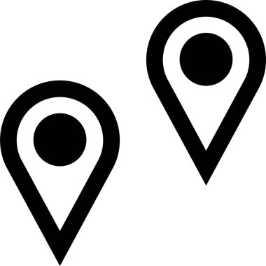 Konum simgesi. Yönlendirme simgesi. Harita Simgesi, Vektör İllüstrasyonu