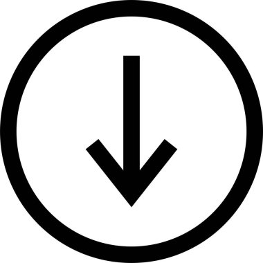 kullanıcı arayüzü indirme ok simgesi, vektör illüstrasyonu