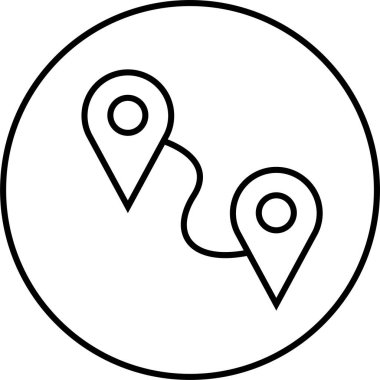 Konum simgesi. Yönlendirme simgesi. Harita Simgesi, Vektör İllüstrasyonu