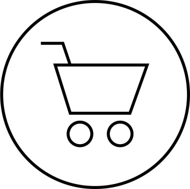 Basit alışveriş konsepti simgesi, vektör illüstrasyonu