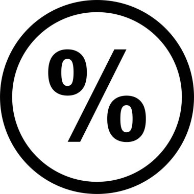 Basit yüzde simgesi, vektör illüstrasyonu