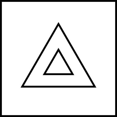 Bir üçgen simgesinin vektör illüstrasyonu