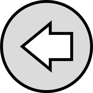 kullanıcı arayüzü sol ok simgesi, vektör illüstrasyonu