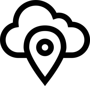 Konum simgesi. Yönlendirme simgesi. Harita Simgesi, Vektör İllüstrasyonu