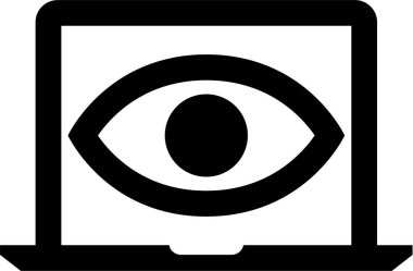 Basit dizüstü bilgisayar simgesi, vektör illüstrasyonu