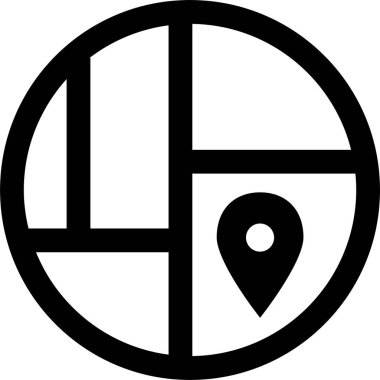 Konum simgesi. Yönlendirme simgesi. Harita Simgesi, Vektör İllüstrasyonu