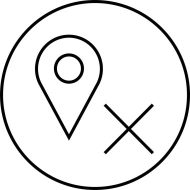 Konum simgesi. Yönlendirme simgesi. Harita Simgesi, Vektör İllüstrasyonu