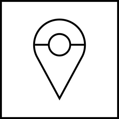 Konum simgesi. Yönlendirme simgesi. Harita Simgesi, Vektör İllüstrasyonu