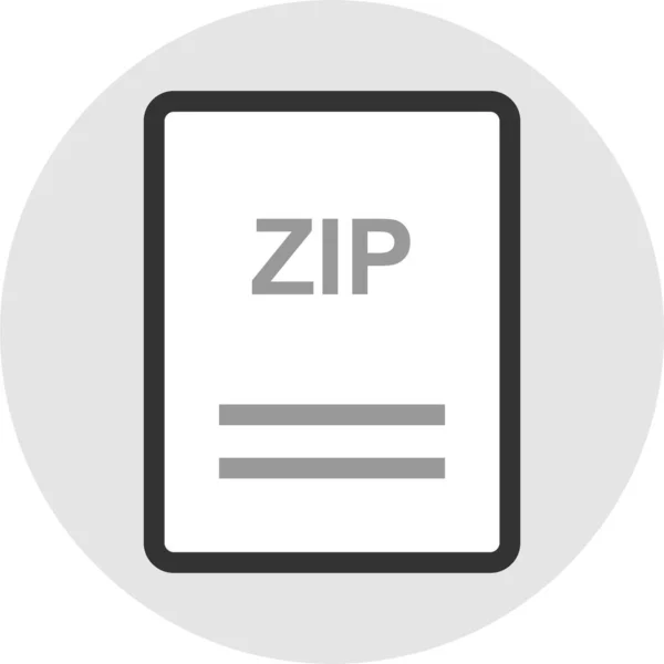 Zip Fájl Ikon Vektor Illusztráció — Stock Vector