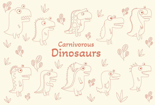 Dinozor bebek kusursuz desen. Yapraklı tatlı dino. Çocuk tişörtü, çocuk kıyafetleri, davetiye kapağı, basit çocuk arkaplan tasarımı.