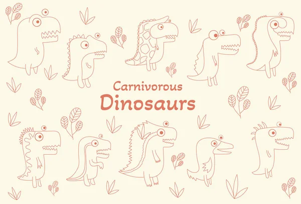 Dinoszaurusz Kisfiú Zökkenőmentes Minta Édes Dinó Levelekkel Hűvös Illusztráció Óvodai Stock Illusztrációk