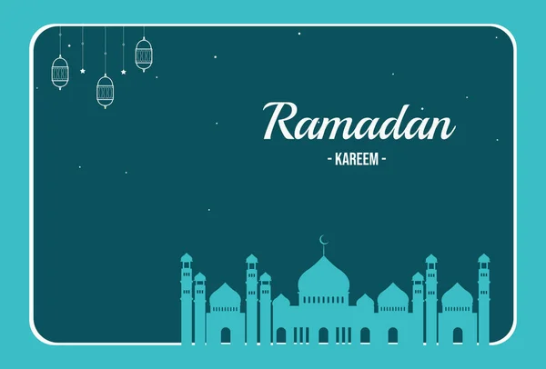 Ramadán Plano Kareem Eid Fitr Ilustración Vector Libre — Vector de stock