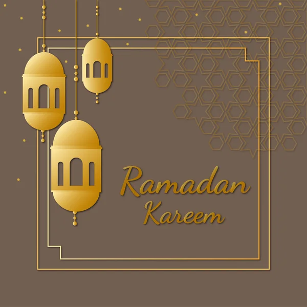 Müslüman ramazan kareem güzel kahverengi kart Serbest Vektör