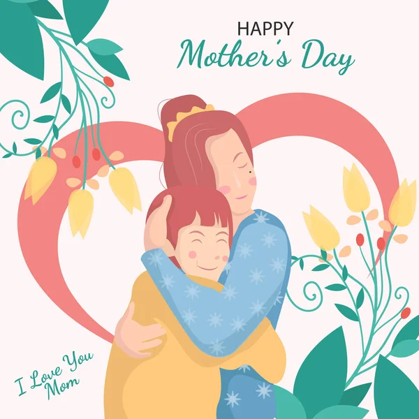 Kézzel Rajzolt Virágos Anyák Napi Illusztráció Szabad Vektor Stock Illusztrációk