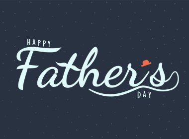 Babalar Günün kutlu olsun Kaligrafi tebrik kartı. Vektör illüstrasyonu.