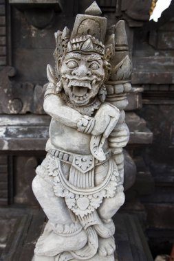 Bir tapınağın ya da dini bir yerin girişi için Balili Hindu mitolojik tasviri, figürü ve heykeli