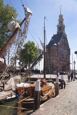 Hollanda 'nın güzel kanal manzarası 