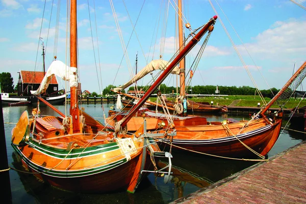 Alte Hölzerne Segelboote Meer — Stockfoto