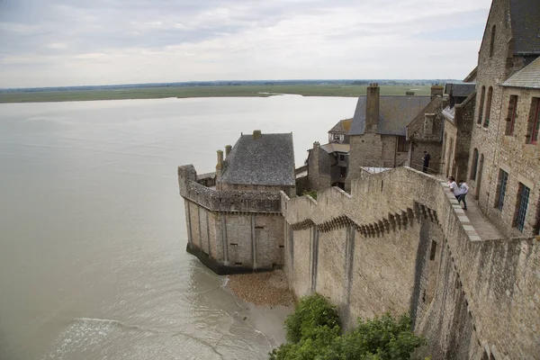 Mont Saint Michel Припливний Острів Материкова Комуна Великий Замок Нормандії — стокове фото