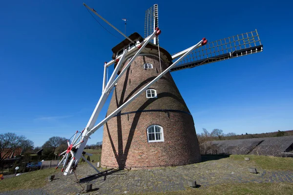 Typisk Holländsk Väderkvarn Kullen — Stockfoto