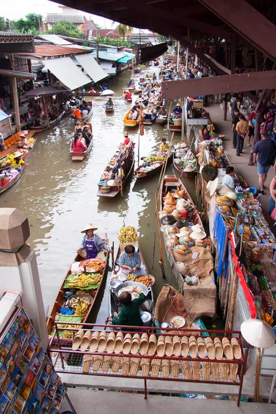 Vista Del Mercado Bangkok Agua Tailandia — Foto de Stock