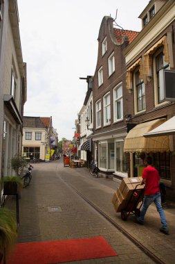 Weesp şehrinin gündüz manzarası, Hollanda