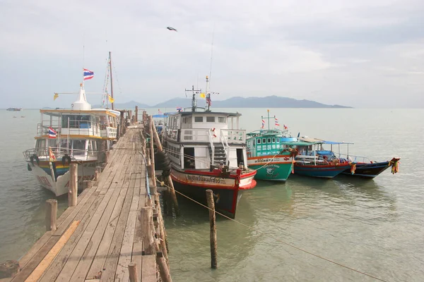 Vista Los Barcos Pesca Tailandeses — Foto de Stock