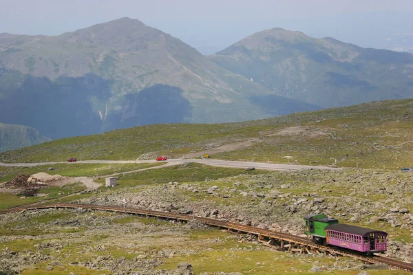 Zahnradbahn Dampfzug Fährt Den Bergen — Stockfoto