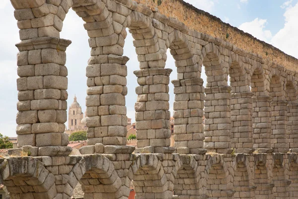 Segovia Spanje Het Oude Romeinse Aquaduct — Stockfoto