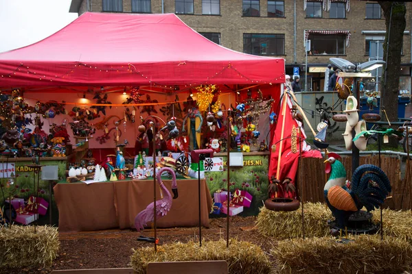 Utsikt Över Julmarknaden Med Sevärdheter För Turister — Stockfoto