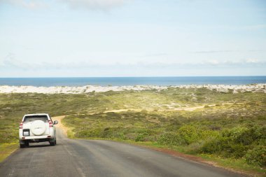 Araba kırsalda yolda.