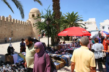 Eski Arap şehir pazarı manzarası