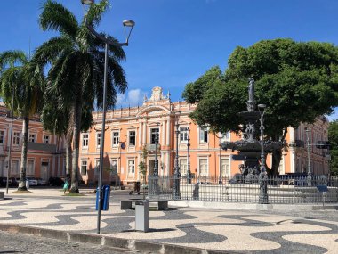 Avrupai avuçlar eski Avrupa binası tarafından gün ışığında