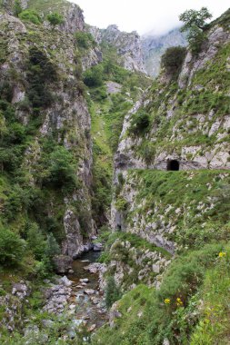 Dağları ve mavi gökyüzü olan güzel dağ manzarası