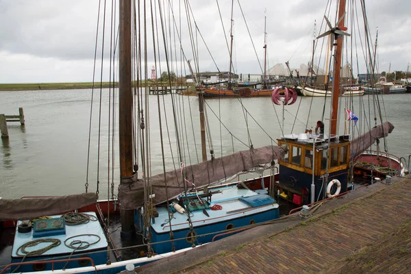 Historic Ships Fishing Boats Moored Quay Ijsselmeer Port — Stock Photo, Image