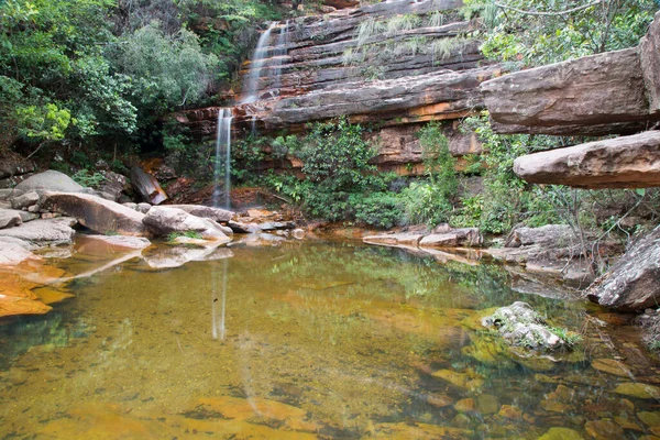 Belle Cascade Dans Forêt — Photo