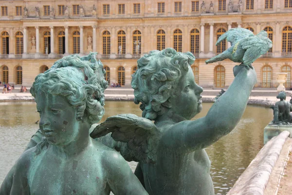 Bellissimo Giardino Con Fontane Statue Versailles — Foto Stock